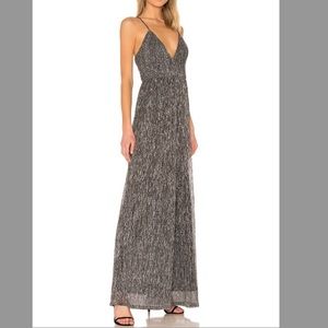 halston heritage metallic jumpsuit